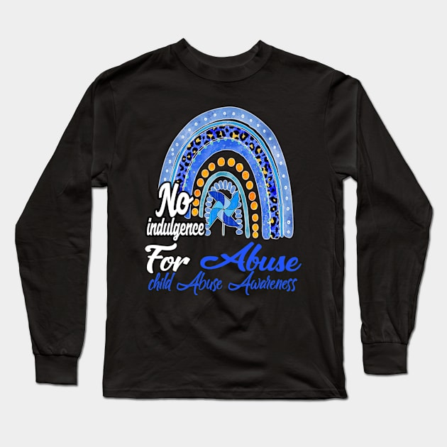 No Indulgence For Abuse Child Abuse Prevention Awareness Month Long Sleeve T-Shirt by lame creative